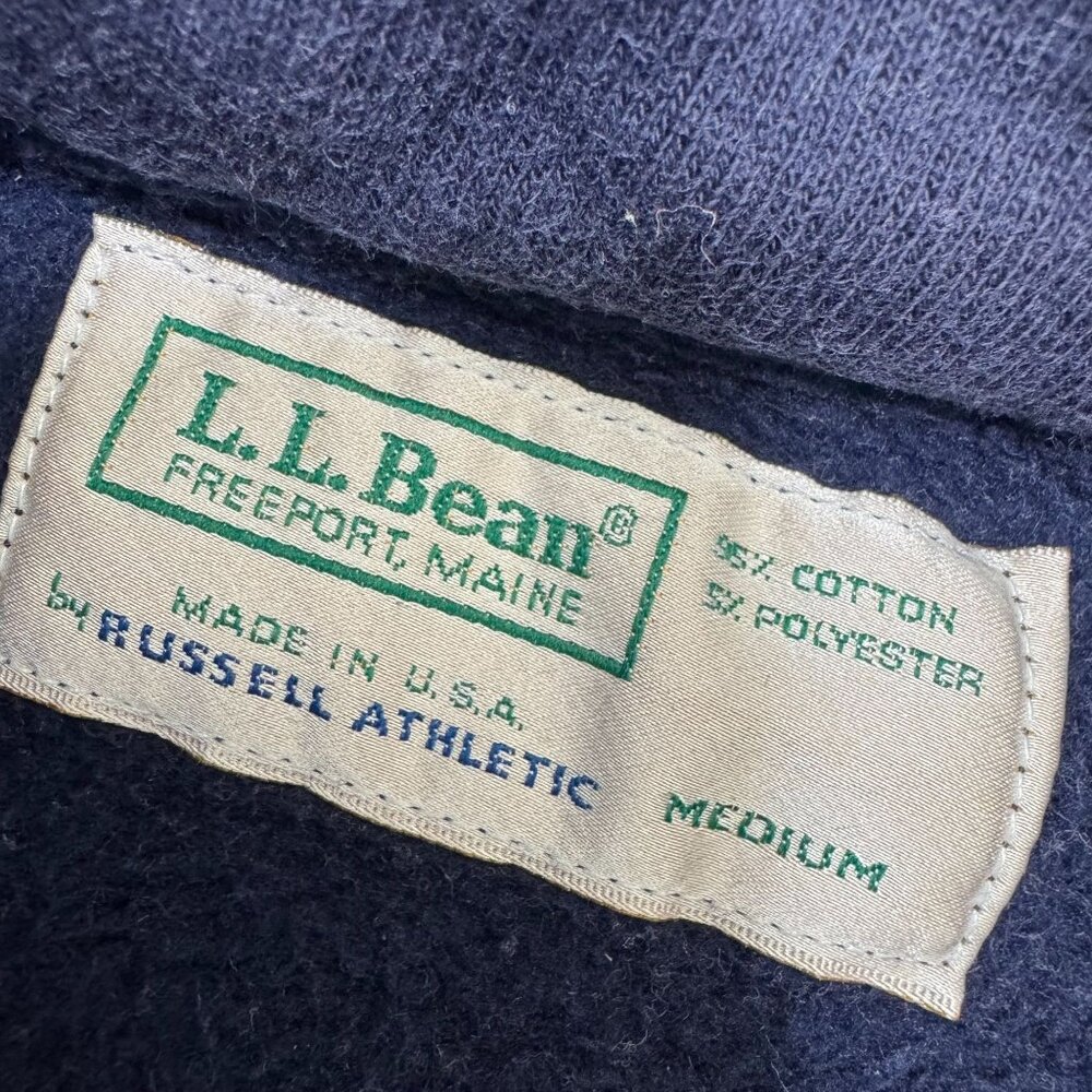 Vintage LL Bean X Russell Athletic Pullover Sweatshirt Unisex M USA Pockets - Picture 2 of 6